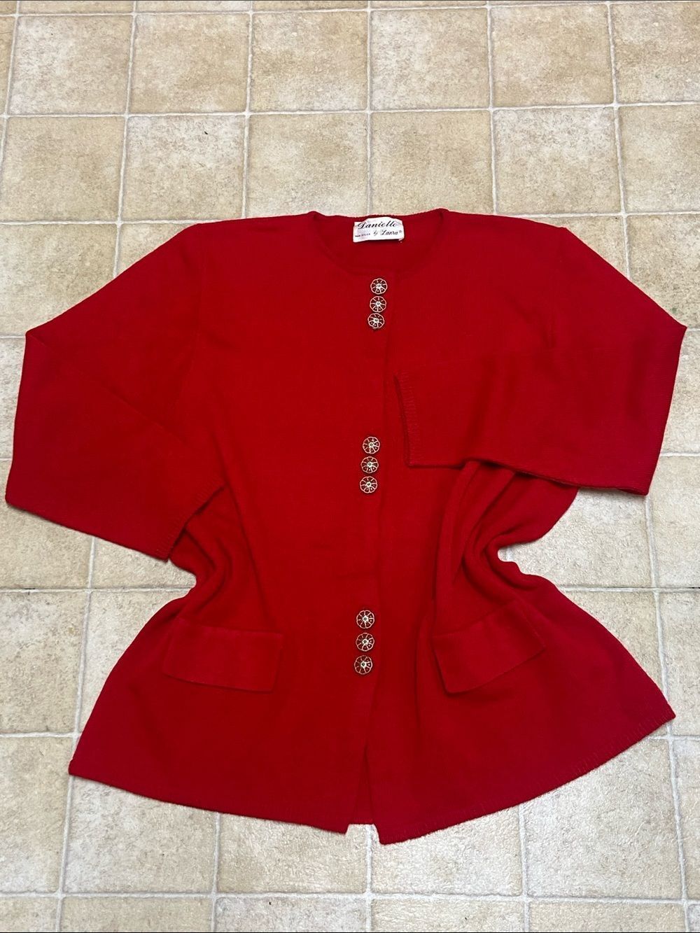 VTG,Danielle by Laura Red Knit Sweater Size 2X